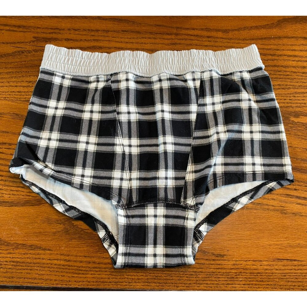 Colsie Women's Boxer Black/White Plaid Size Medium